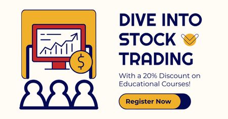 Discount on Educational Course on Stock Trading Facebook AD Design Template