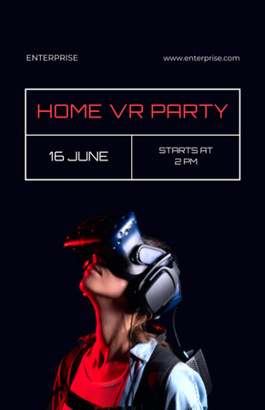Template di design annuncio festa virtuale Invitation 5.5x8.5in