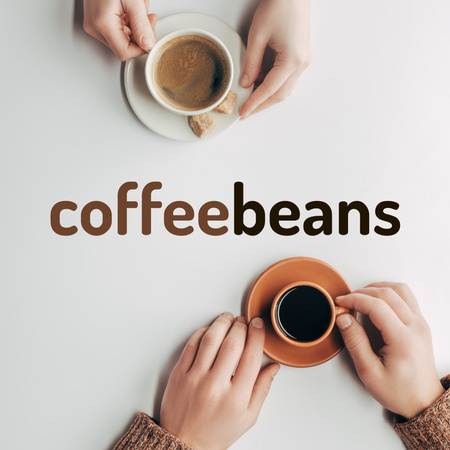 Two Cups of Coffee on White Logo Design Template