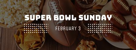 Modèle de visuel Super Bowl Sunday Annoucement avec biscuits - Facebook cover
