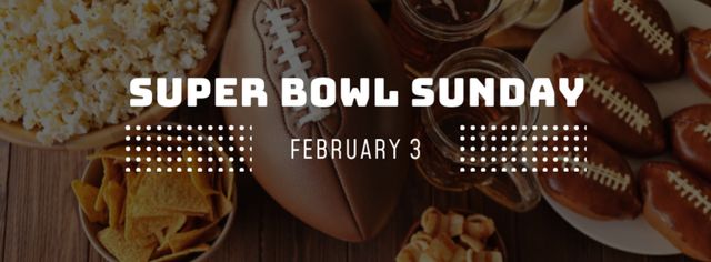 Super bowl Sunday Annoucement with cookies Facebook cover – шаблон для дизайна