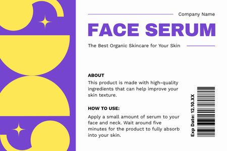 Organic Skincare Face Serum Offer Label Design Template