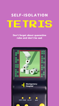 Template di design scherzo divertente con tetris game Instagram Story