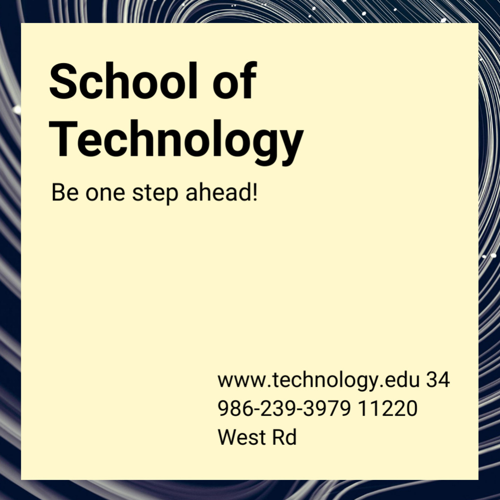 Offer of Studying at School of Technology Square 65x65mm Design Template