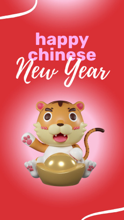 Chinese New Year Holiday Greeting Instagram Video Story Modelo de Design