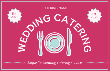 Exclusive Wedding Catering Offer Business Card 85x55mm Design Template
