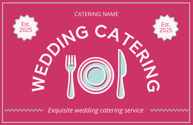 Exclusive Wedding Catering Offer Business Card 85x55mm Tasarım Şablonu