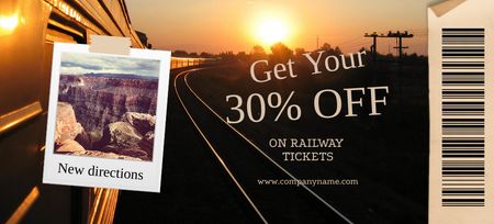 Train Trip Offer Coupon 3.75x8.25in Design Template