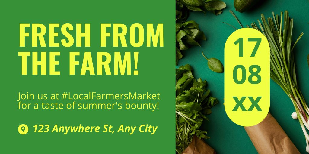 Sale of Fresh Greens from Farm Twitter – шаблон для дизайну