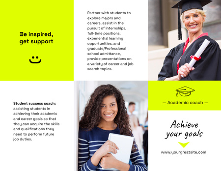 Tutor Services Ad for Students Brochure 8.5x11in Z-fold Design Template