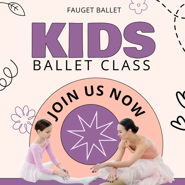 Invitation to Ballet Dance Class Instagram tervezősablon