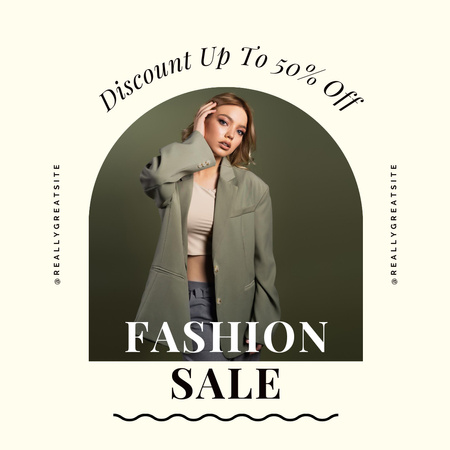Fashion Sale with Stylish Woman Instagram Design Template
