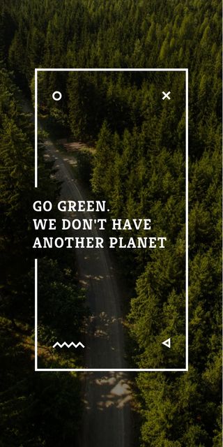 Ecology Quote with Forest Road View Graphic Πρότυπο σχεδίασης