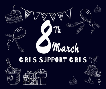 8 March Women's day party Facebook Design Template