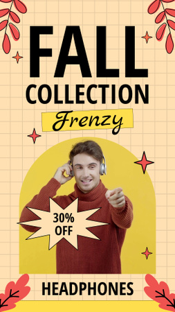 Platilla de diseño Discount for Autumn Collection of Headphones TikTok Video