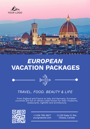 Captivating Tour Package Offer Around Europe Poster 28x40in Design Template