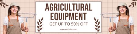 Agriculture Equipment Sale Twitter Design Template