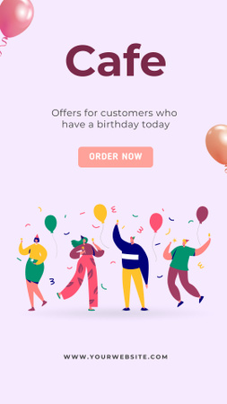 Cafe Offer to Celebrate Birthday Instagram Story Design Template