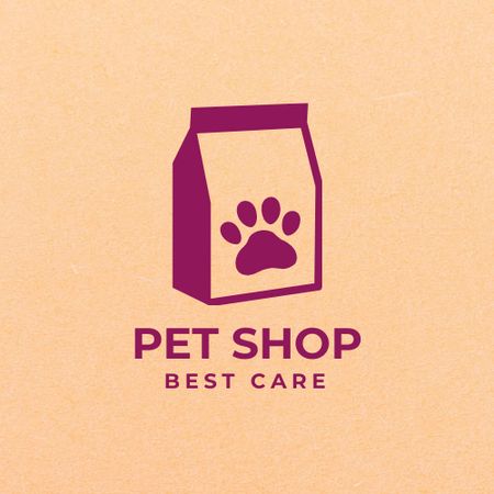 Pet Shop Ad with Cute Dog Paw Logo tervezősablon