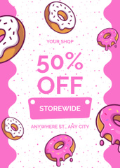 Donuts Sale Ad on Pink