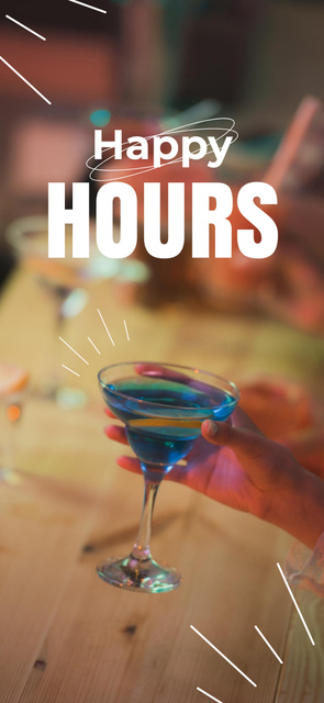 Announcement of Happy Hours for Stylish Cocktails Snapchat Moment Filter – шаблон для дизайну