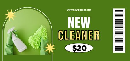 Platilla de diseño Sale of New Cleaner Supply Green Coupon Din Large