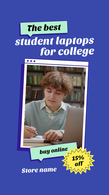 Special Offer of Laptops for College Instagram Video Story Πρότυπο σχεδίασης