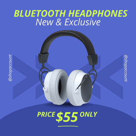 Offer Prices for New Exclusive Headphones Instagram AD Design Template