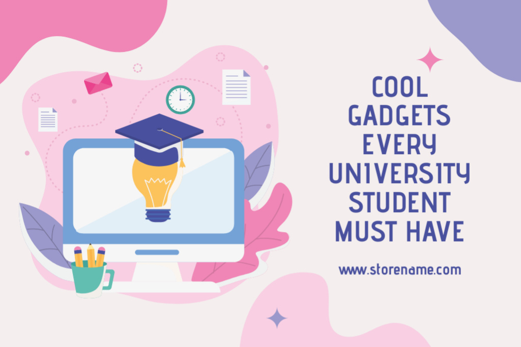 Student Gadget Sale Announcement Label Tasarım Şablonu