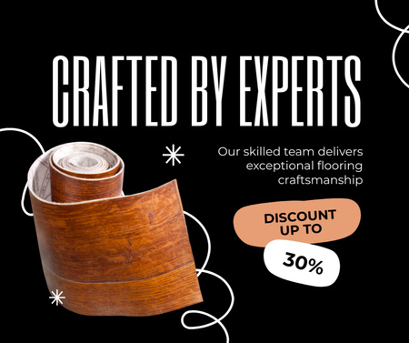 Flooring Craftsmanships Ad with Discount Facebook Design Template