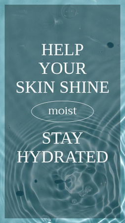 Plantilla de diseño de anuncio de cuidado de la piel con gotas en el agua Instagram Video Story 