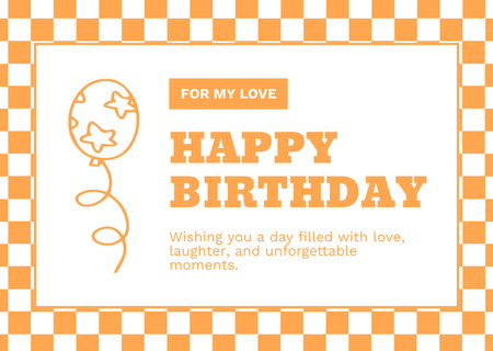Найкращі побажання на день народження з повітряною кулькою Card – шаблон для дизайну