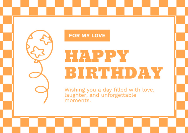 Best Birthday Wishes with Balloon Card Πρότυπο σχεδίασης
