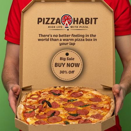 Plantilla de diseño de deliciosa oferta de descuento pizza Instagram 