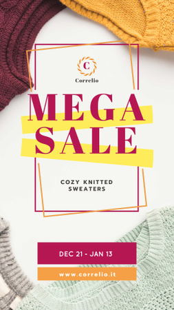 Special Sale with Colorful Sweaters Instagram Video Story Design Template