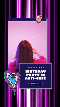 Soap Bubbles And Birthday Party In Anti Cafe Offer Instagram Video Story Design Template