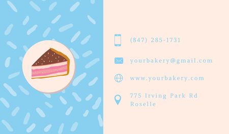 Bakery Products With Cake Offer Business card Modelo de Design