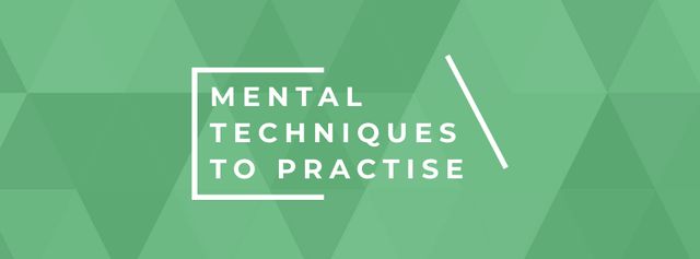 Mental Techniques Learning Offer on Green Geometric Pattern Facebook coverデザインテンプレート