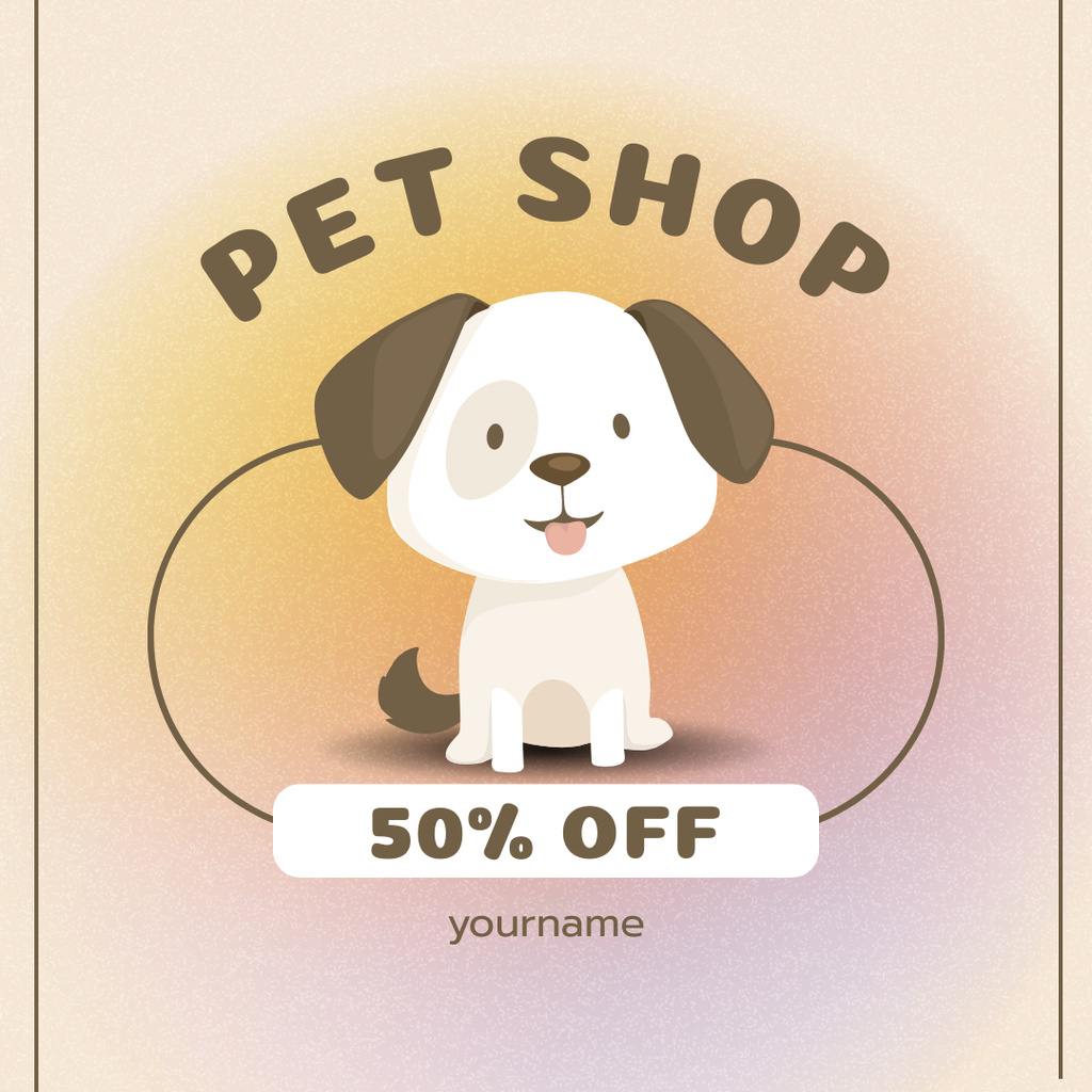 Modèle de visuel Pet Shop Discount Announcement - Instagram AD