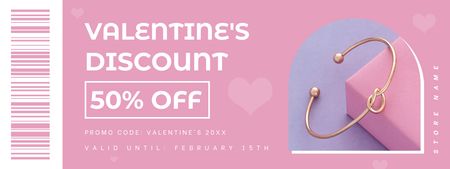 Valentine's Day Jewelery Discount Voucher Coupon Design Template