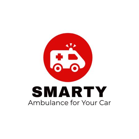 Emblem with Ambulance Logo Design Template