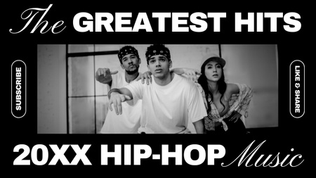 A legnagyobb hip-hop slágerek hirdetése Youtube Thumbnail tervezősablon
