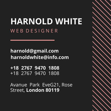 Web Designer Introductory Card Square 65x65mm Design Template