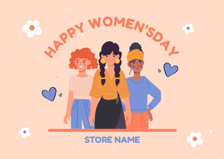 International Women's Day Greeting from Store Card Design Template