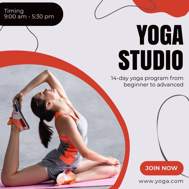 Template di design Yoga Studio Ad with Woman Doing Exercise Instagram