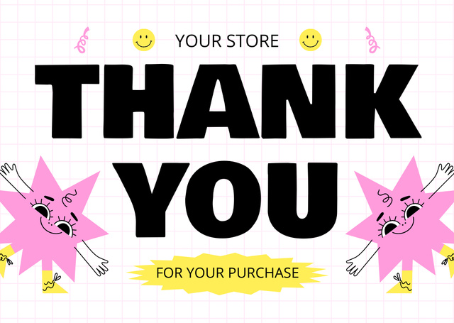 Thanks for Shopping at School Store Cardデザインテンプレート