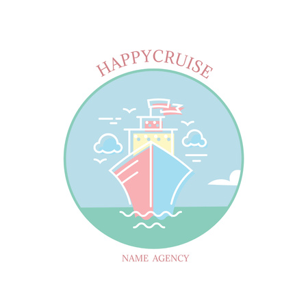 Modèle de visuel Bonne croisière en bateau - Animated Logo