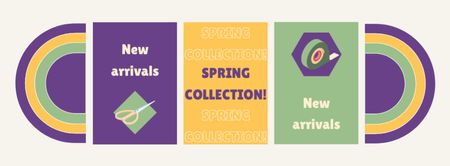 Stationery Shop New Spring Collection Facebook cover Design Template