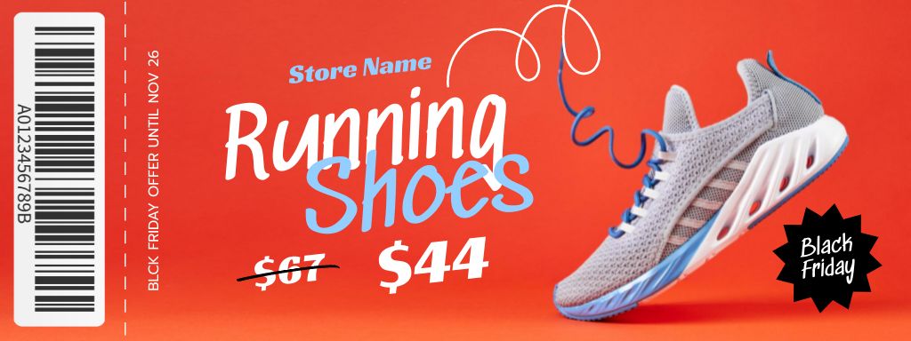 Modèle de visuel Best Running Shoes Sale Offer on Black Friday - Coupon