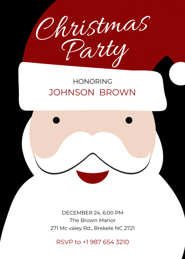 Plantilla de diseño de Christmas Night Celebrating Santa Smiling Invitation 